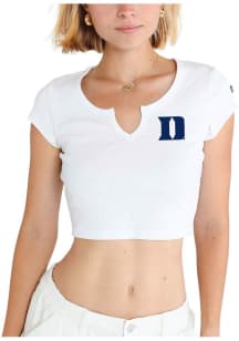 Hype and Vice Duke Blue Devils Womens White Cali Short Sleeve T-Shirt
