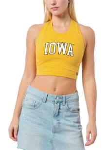 Womens Iowa Hawkeyes Gold Hype and Vice Halter Tank Top