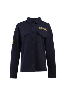 Womens Michigan Wolverines Navy Blue Hype and Vice MBA Light Weight Jacket