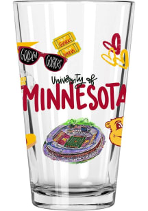 Minnesota Golden Gophers 16oz Pint Glass - Maroon