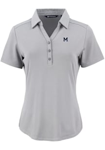 Cutter and Buck Michigan Wolverines Womens Ash Vault Forge Eco Polo Short Sleeve Polo Shirt