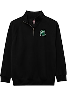 Mens Black Michigan State Spartans Essentials Embroidery Qtr Zip Pullover