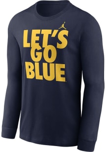 Mens Michigan Wolverines Navy Blue Nike Local Cotton Tee