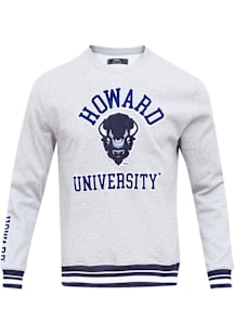 Pro Standard Howard Bison Mens Grey Stacked Logo Long Sleeve Fashion Sweatshirt