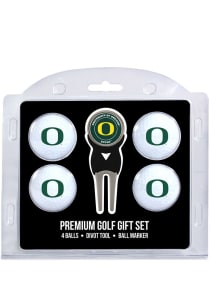 White Oregon Ducks Divot Tool 4 Pack Golf Gift Set