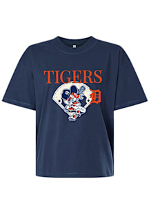 Detroit Tigers Womens Blue Relaxed Short Sleeve T-Shirt