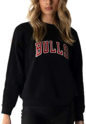 Chicago Bulls Womens Black Perforated Crew Sweatshirt