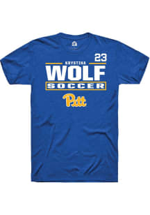 Krystina Wolf Rally Mens Blue Pitt Panthers NIL Stacked Box Player T Shirt
