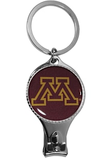 Silver Minnesota Golden Gophers Nail Care Bottle Opener Keychain