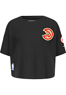 Pro Standard Atlanta Hawks Toddler Girls Black Classic Essentials Short Sleeve T-Shirt