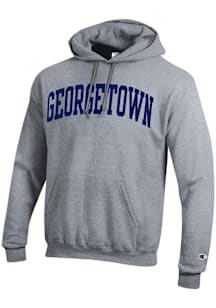 Champion Georgetown Hoyas Mens Grey ARCH NAME Long Sleeve Hoodie
