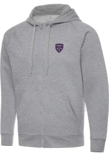Antigua Louisville City FC Mens Grey Victory Long Sleeve Full Zip Jacket