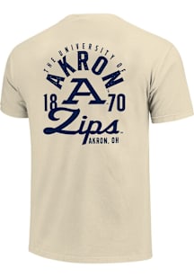 Akron Zips Ivory Mascot Overlay Short Sleeve T Shirt