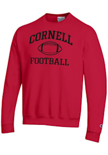 Champion Cornell Big Red Mens Red Football Powerblend Long Sleeve Crew Sweatshirt