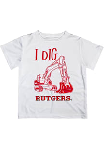 Vive La Fete Rutgers Scarlet Knights Toddler White Excavator Short Sleeve T-Shirt