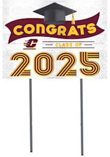 Central Michigan Chippewas KH Sports Fan Class of 2025 graduation graphic Yard Sign - White