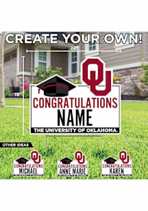 Oklahoma Sooners Personalized Congratulations Grad Yard Sign - White