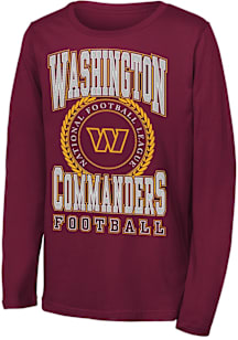 Washington Commanders Youth Burgundy Stitched Up Long Sleeve T-Shirt