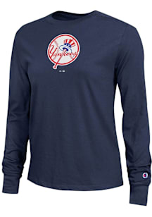 Champion New York Yankees Womens Navy Blue Core LS Tee