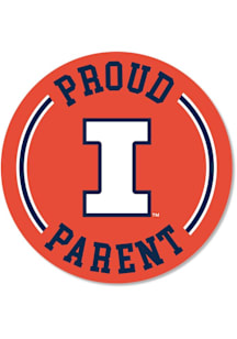 Illinois Fighting Illini 3 inch Proud Parent Auto Decal - Orange