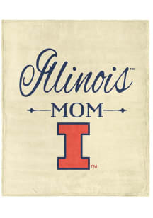 White Illinois Fighting Illini Mom Silk Touch Fleece Blanket