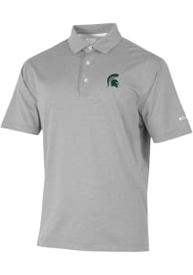 Mens Michigan State Spartans Grey Columbia Sand Tee Short Sleeve Polo Shirt