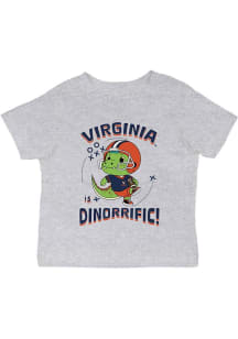 Vive La Fete Virginia Cavaliers Infant Dino-Riffic Short Sleeve T-Shirt Grey