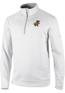Columbia Florida Gators Mens White Vault Heat Seal Omni Wick Wickhams Hills Long Sleeve Qtr Zip Pu..