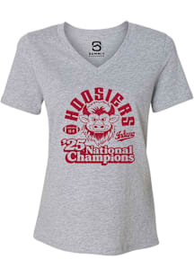 Summit Sportswear Indiana Hoosiers Womens Grey 2025 College Football National Champions Short Slee..