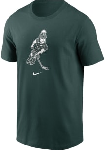 Michigan State Spartans Green Nike Sparty Playing Hockey Short Sleeve T Shirt