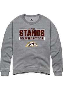 Peyton Stanos Western Michigan Broncos Mens Grey NIL Stacked Box Player Crew