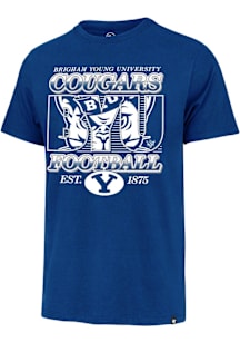 47 BYU Cougars Blue BYU Cougars Football Graphic Short Sleeve Fashion T Shirt