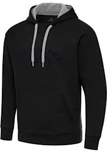Antigua Philadelphia Eagles Mens Black HomeField Tonal Victory Long Sleeve Hoodie