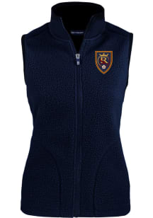 Cutter and Buck Real Salt Lake Womens Navy Blue Cascade Sherpa Vest