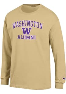 Mens Washington Huskies Gold Champion Logo Alumni Jersey Tee
