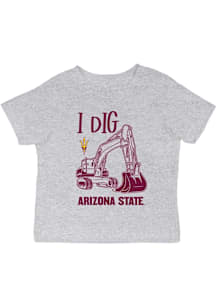 Vive La Fete Arizona State Sun Devils Infant Excavator Short Sleeve T-Shirt Grey