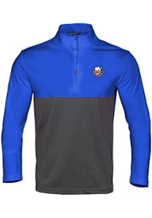 Levelwear New York Islanders Mens Blue Pursue Embroidered 3D Patch Short Sleeve Qtr Zip