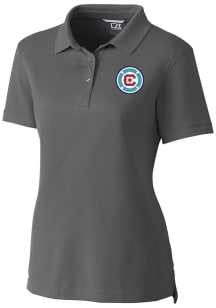 Cutter and Buck Chicago Fire Womens Graphite Advantage Short Sleeve Polo Shirt