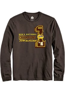 Tim Washe Mens Brown Western Michigan Broncos NIL 2025 National Champions Long Sleeve Player T Shi..