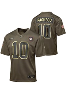 Isiah Pacheco Kansas City Chiefs Youth Olive Nike Salute To Service Football Jersey