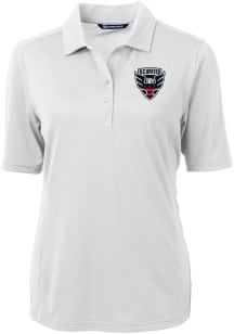 Cutter and Buck DC United Womens White Virtue Eco Pique Short Sleeve Polo Shirt