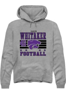 Darien Whitaker Rally Mens Grey K-State Wildcats NIL Striped Player Hood