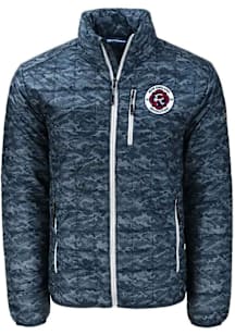 Cutter and Buck New England Revolution Mens Navy Blue Rainier PrimaLoft Printed Filled Jacket