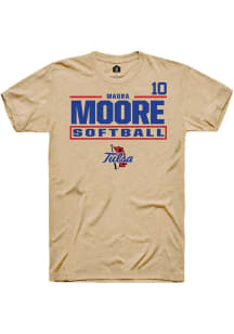 Maura Moore Rally Mens Brown Tulsa Golden Hurricane NIL Stacked Box Player T Shirt