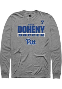 Sofia Doheny Mens Graphite Pitt Panthers NIL Stacked Box Long Sleeve Player T Shirt