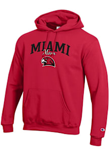 Champion Miami RedHawks Mens Red Mom Script Powerblend Long Sleeve Hoodie