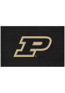 Black Purdue Boilermakers Color Coir Fiber Door Mat