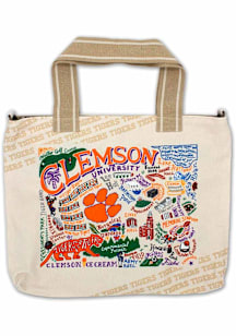 Clemson Tigers White 14x18 Canvas Tote