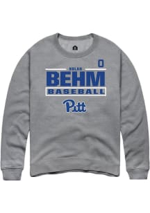 Nolan Behm Rally Mens Graphite Pitt Panthers NIL Stacked Box Player Crew