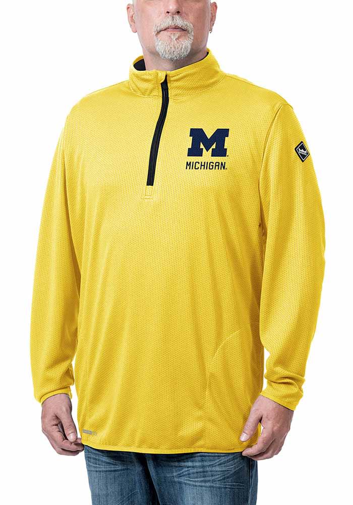 Michigan Wolverines Mens Yellow Flow Thermatec Light Weight Jacket